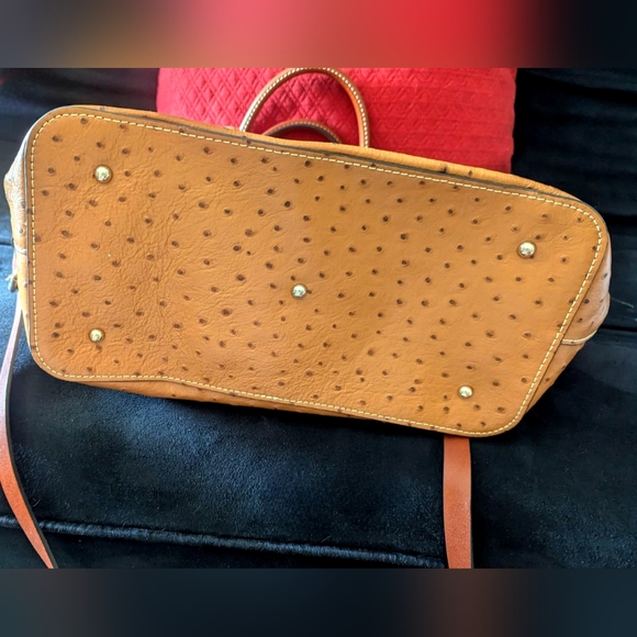 Dooney and Bourke Ostrich Large Barlow Bag - Caramel - Picture 9 of 13